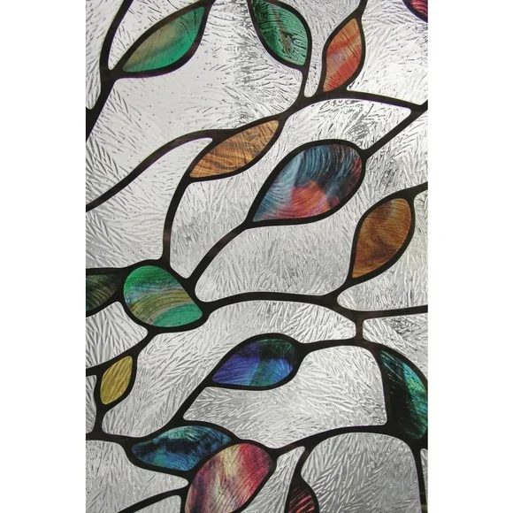 Colorful Leaf Pattern Window Privacy Film - Picture 3 of 5